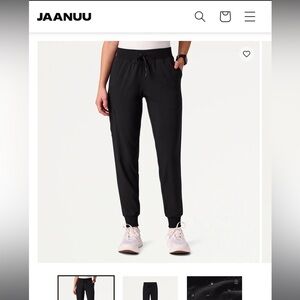 Women's Black Jogger Scrub Pants with Drawstring Waist and Zipper Pockets